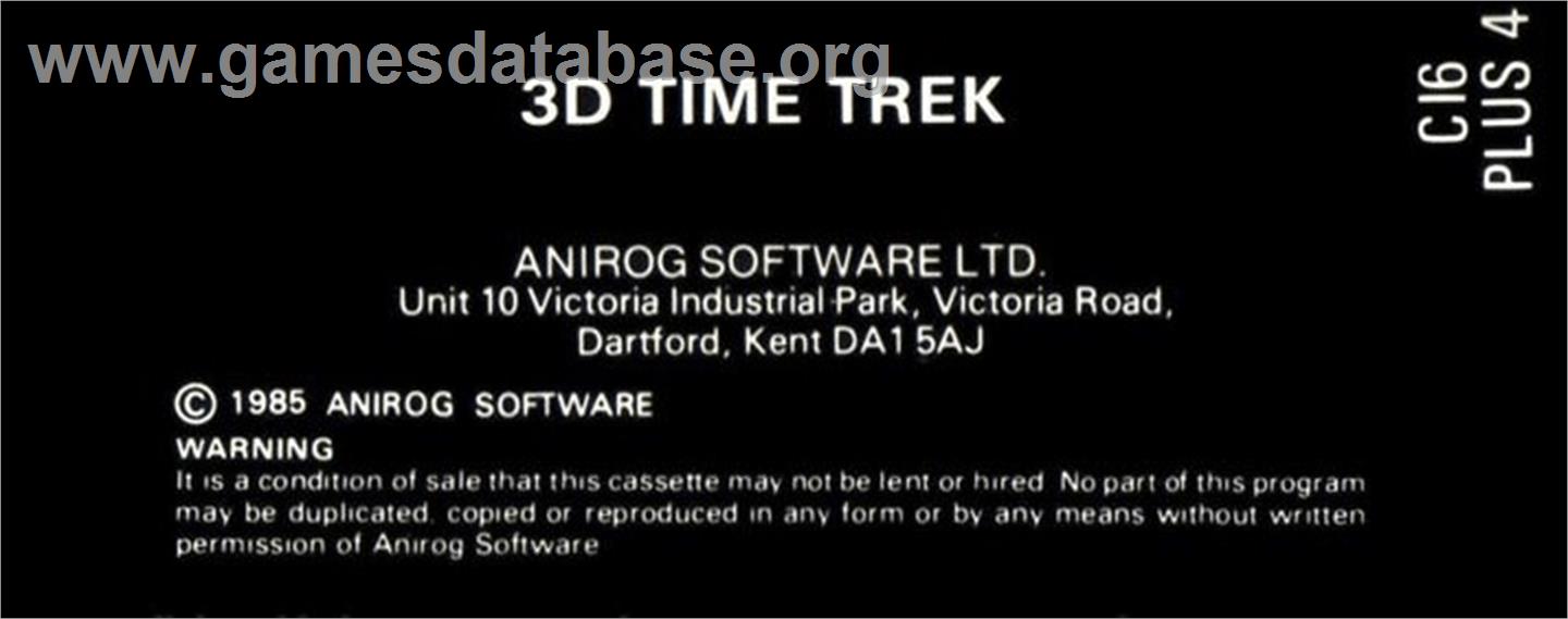 3d Time Trek - Commodore Plus 4 - Artwork - Box Back