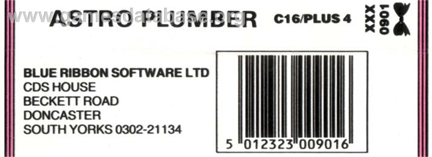 Astro Plumber - Commodore Plus 4 - Artwork - Box Back