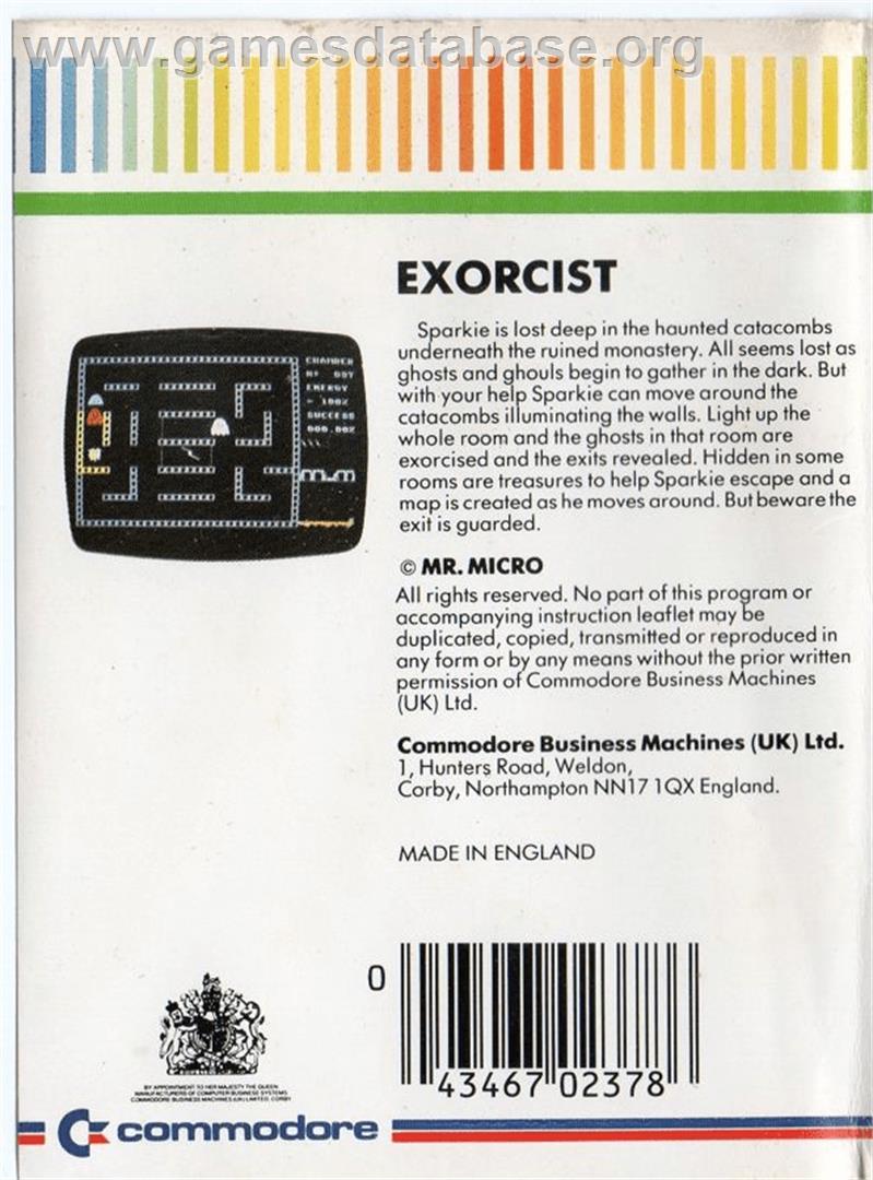 Exorcist - Commodore Plus 4 - Artwork - Box Back