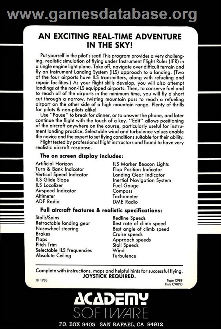 Ifr - Commodore Plus 4 - Artwork - Box Back