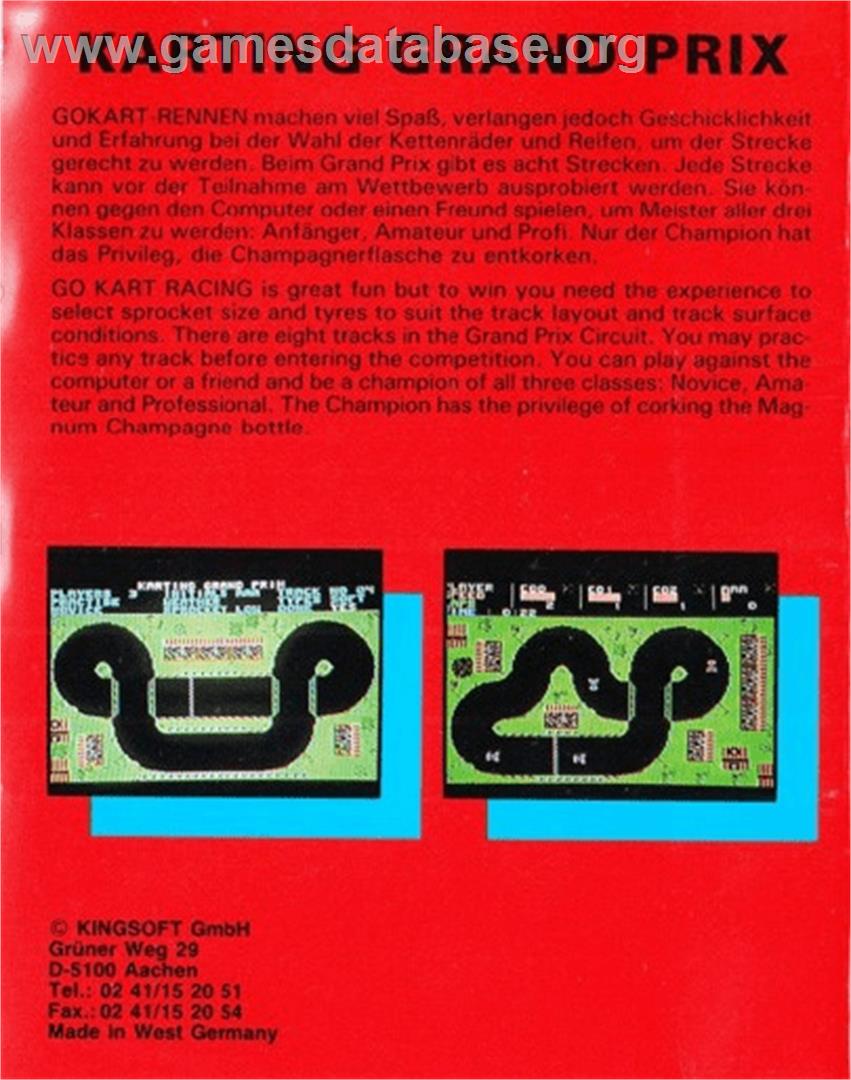 Karting Grand Prix - Commodore Plus 4 - Artwork - Box Back