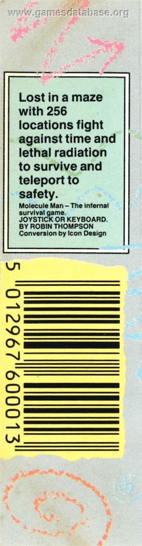 Molecule Man - Commodore Plus 4 - Artwork - Box Back
