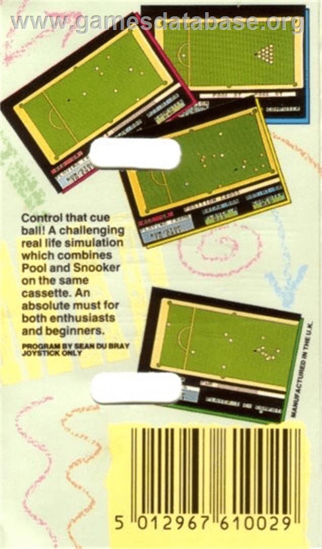On Cue - Commodore Plus 4 - Artwork - Box Back