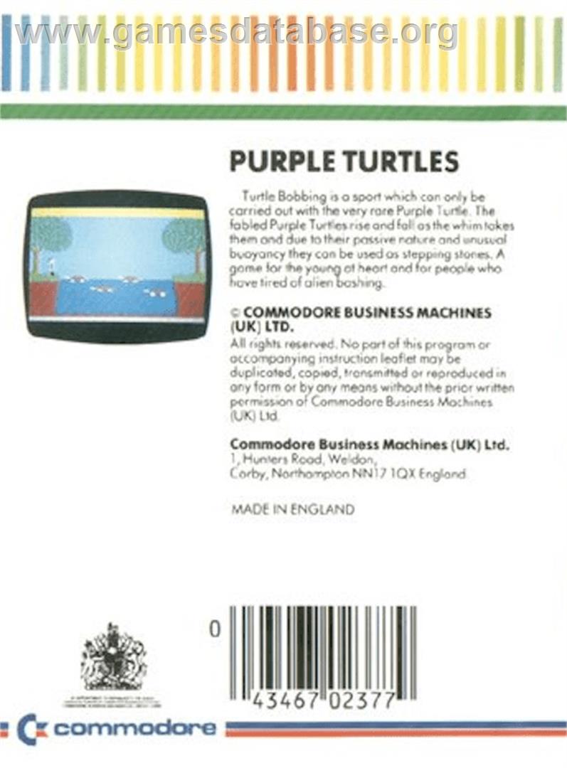 Purple Turtles - Commodore Plus 4 - Artwork - Box Back