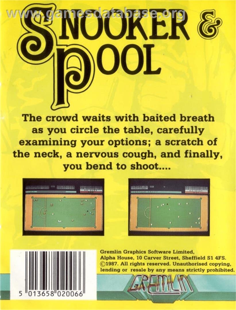 Snooker And Pool - Commodore Plus 4 - Artwork - Box Back