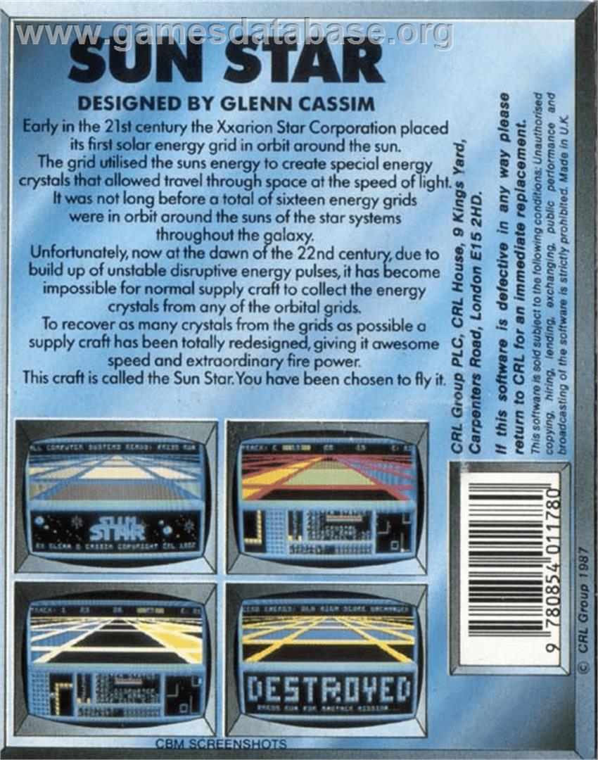 Sun Star - Commodore Plus 4 - Artwork - Box Back
