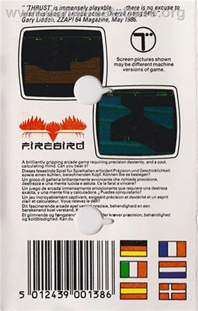 Thrust - Commodore Plus 4 - Artwork - Box Back