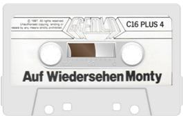 Cartridge artwork for Auf Wiedersehen Monty on the Commodore Plus 4.