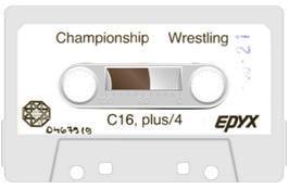 Cartridge artwork for Championship Wrestling on the Commodore Plus 4.