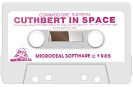 Cartridge artwork for Cuthbert In Space on the Commodore Plus 4.