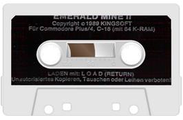 Cartridge artwork for Emerald Mine 2 on the Commodore Plus 4.