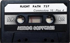 Cartridge artwork for Flight Path 737 on the Commodore Plus 4.