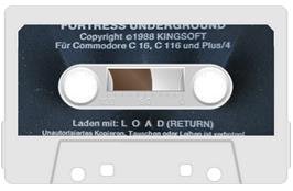 Cartridge artwork for Fortress Underground on the Commodore Plus 4.