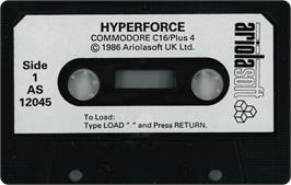 Cartridge artwork for Hyperforce on the Commodore Plus 4.