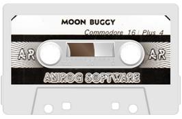 Cartridge artwork for Moon Buggy on the Commodore Plus 4.