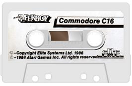 Cartridge artwork for Paperboy on the Commodore Plus 4.