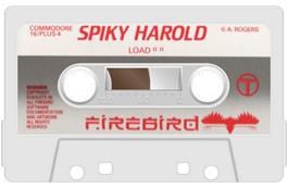 Cartridge artwork for Spiky Harold on the Commodore Plus 4.