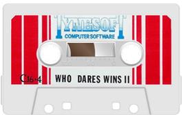 Cartridge artwork for Who Dares Wins 2 on the Commodore Plus 4.