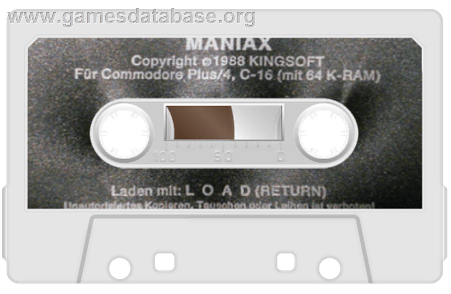 Maniax - Commodore Plus 4 - Artwork - Cartridge
