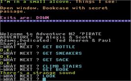 In game image of Pirate Adventure on the Commodore Plus 4.
