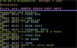 In game image of Strange Odyssey on the Commodore Plus 4.