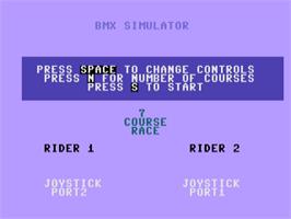 Title screen of Bmx Simulator on the Commodore Plus 4.