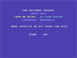 Title screen of Crazy Golf on the Commodore Plus 4.
