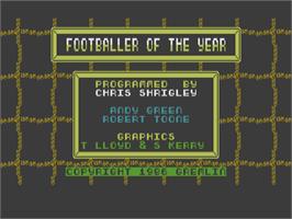 Title screen of Footballer Of The Year on the Commodore Plus 4.