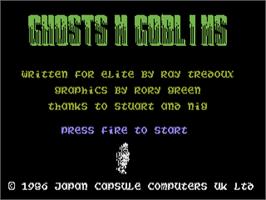 Title screen of Ghosts 'n Goblins on the Commodore Plus 4.