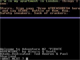 Title screen of Pirate Adventure on the Commodore Plus 4.