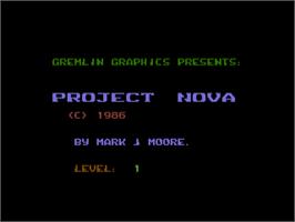 Title screen of Project Nova on the Commodore Plus 4.