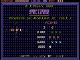 Title screen of Spectipede on the Commodore Plus 4.