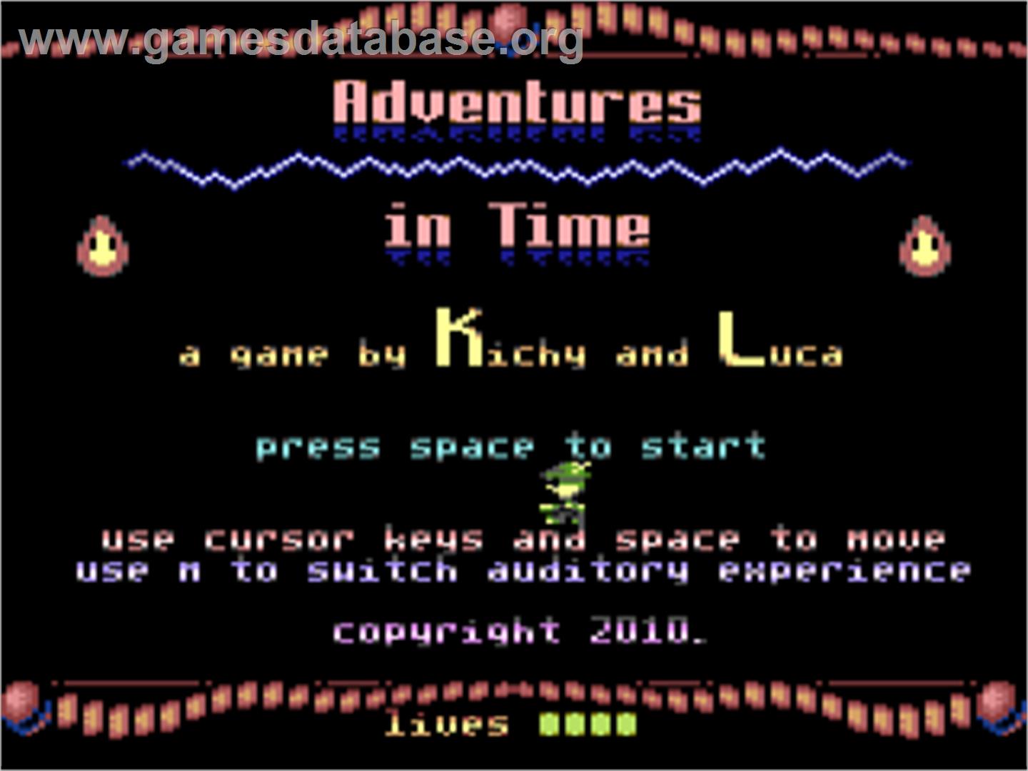 Adventures in Time - Commodore Plus 4 - Artwork - Title Screen