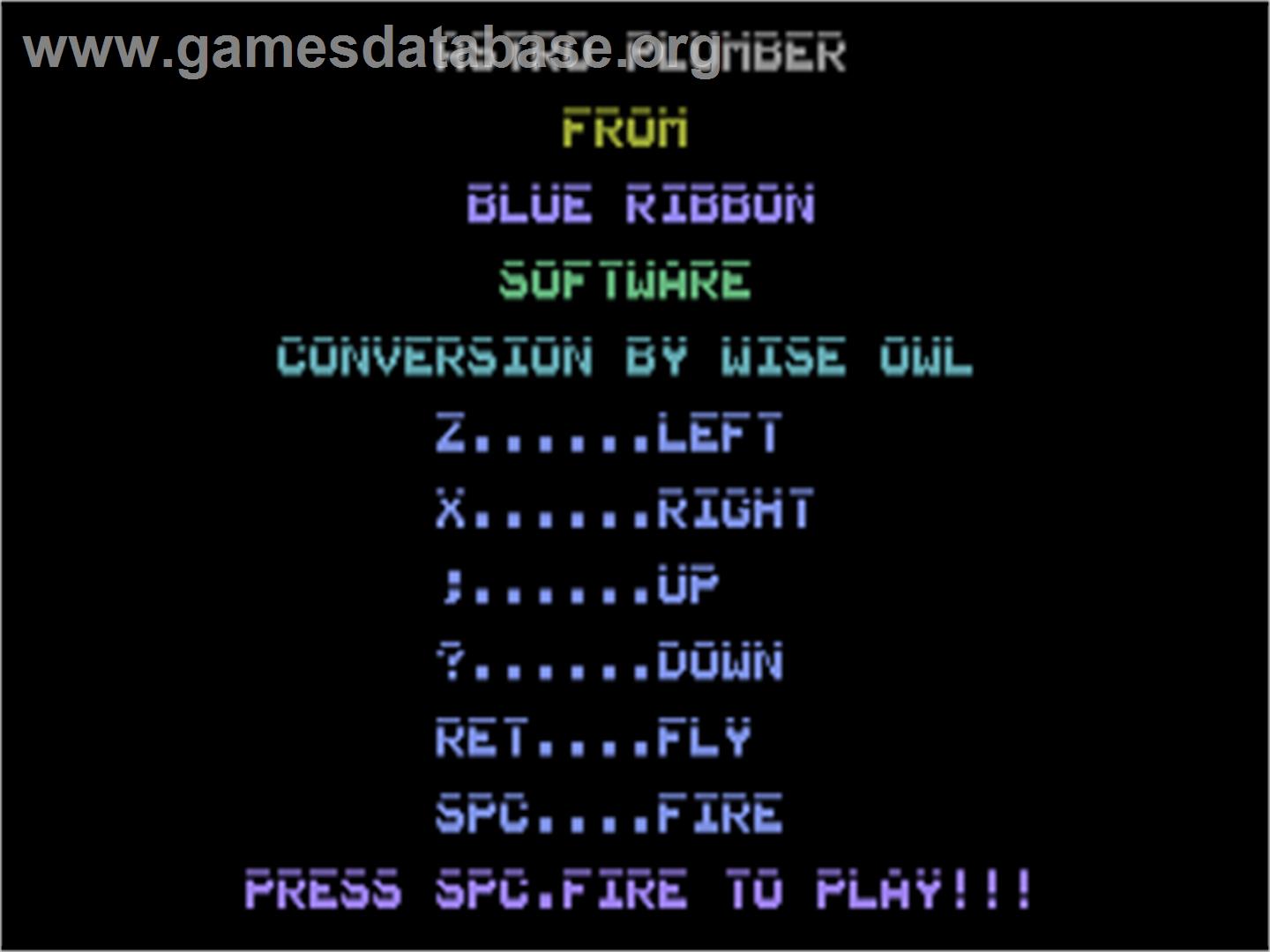 Astro Plumber - Commodore Plus 4 - Artwork - Title Screen