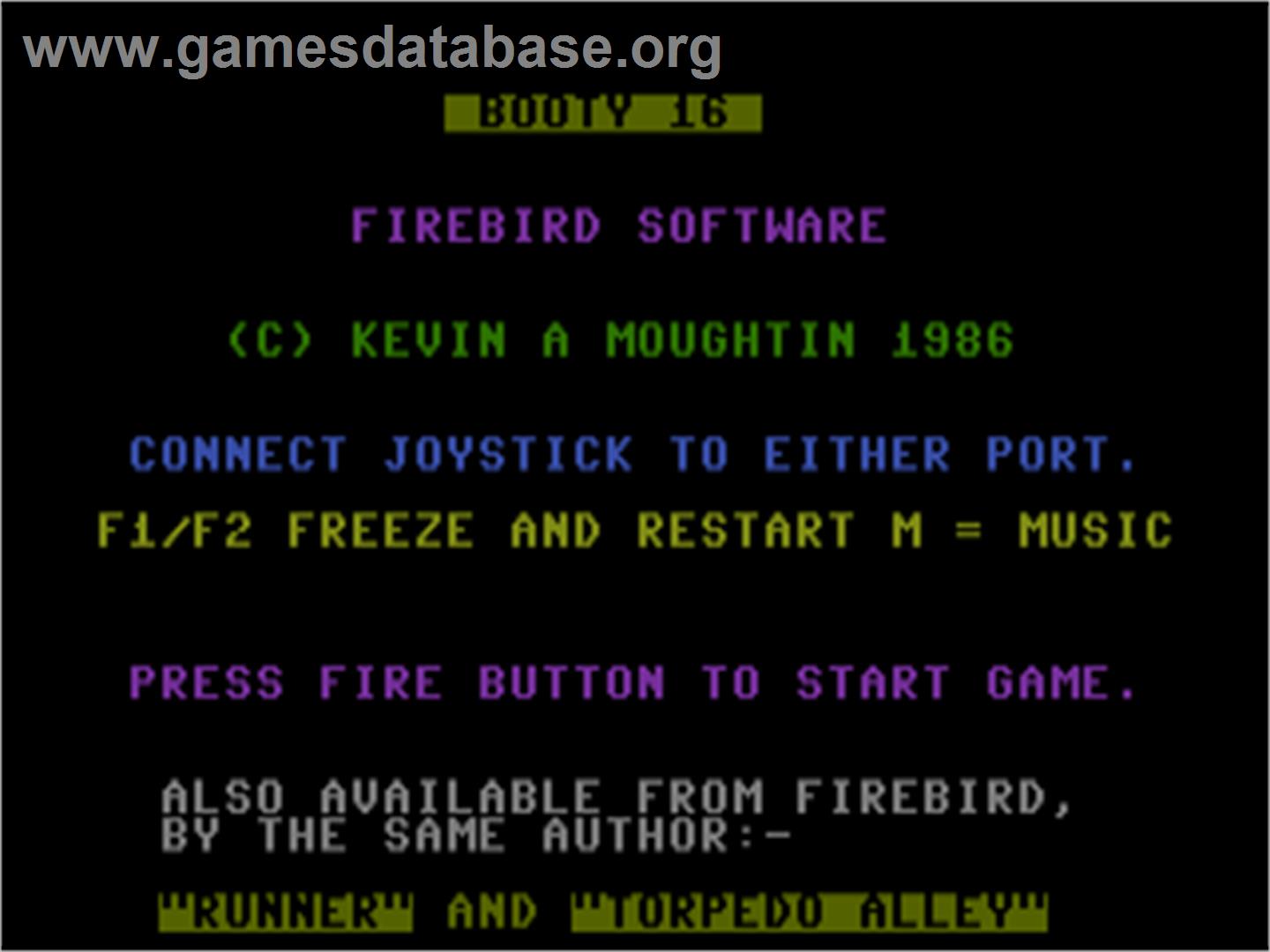 Booty - Commodore Plus 4 - Artwork - Title Screen
