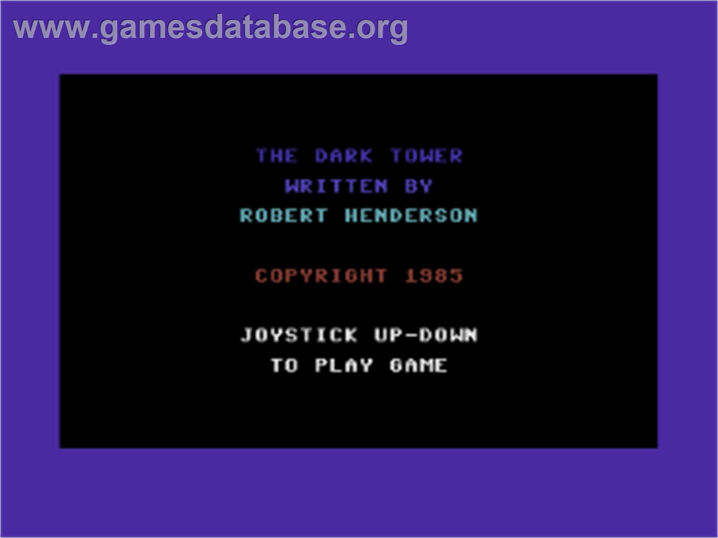 Dark Tower - Commodore Plus 4 - Artwork - Title Screen