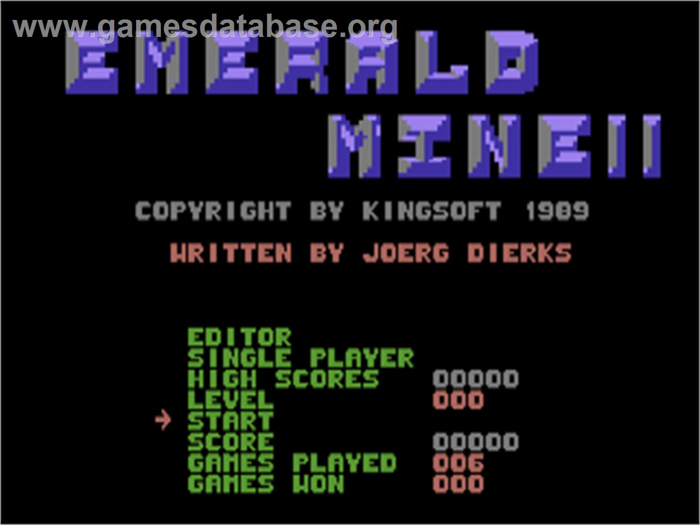 Emerald Mine 2 - Commodore Plus 4 - Artwork - Title Screen
