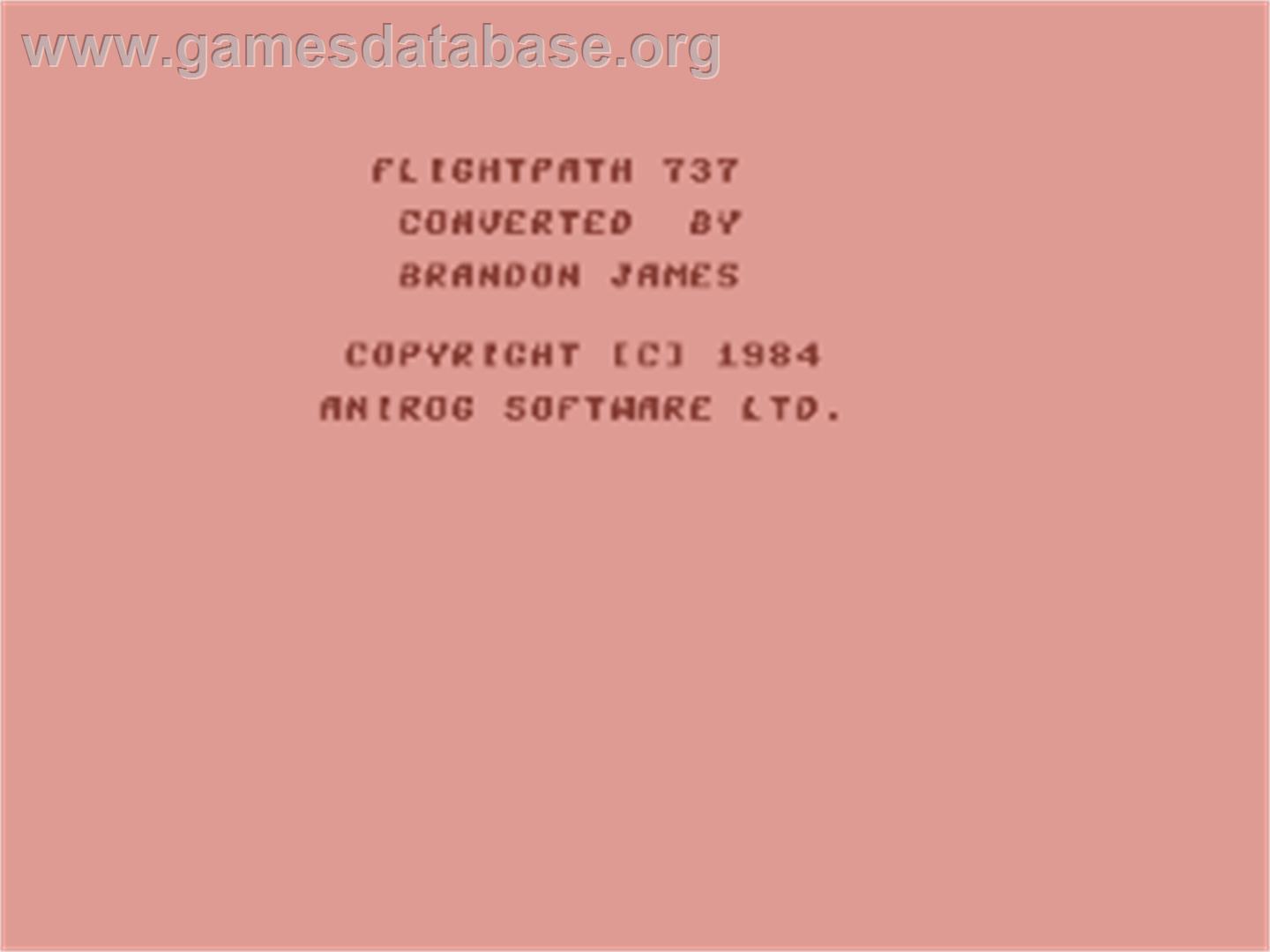Flight Path 737 - Commodore Plus 4 - Artwork - Title Screen