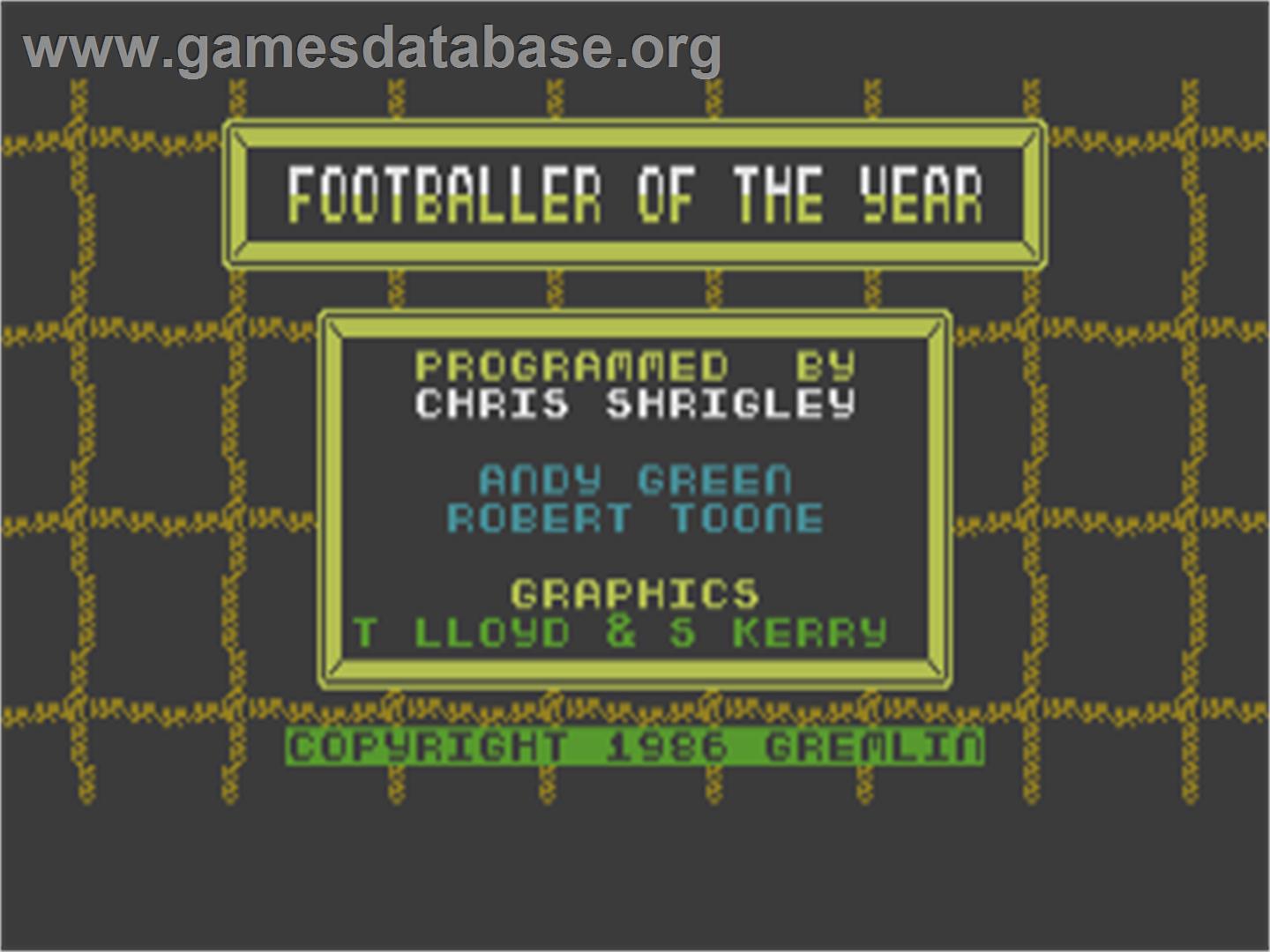 Footballer Of The Year - Commodore Plus 4 - Artwork - Title Screen