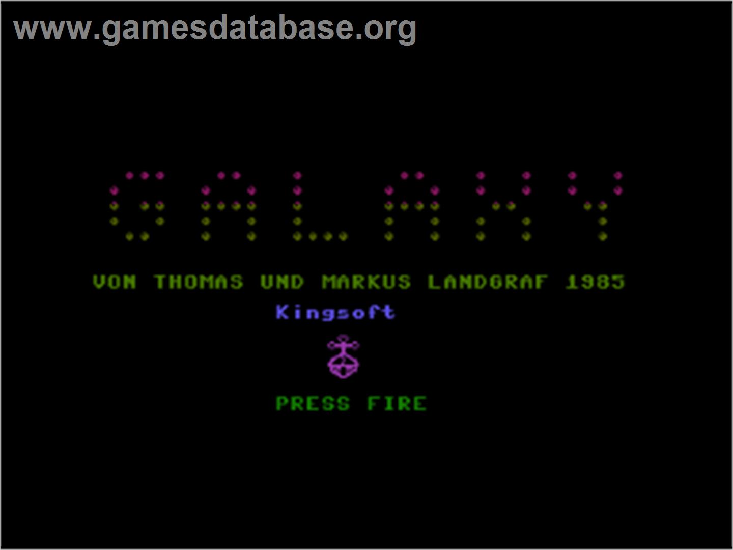 Galaxy - Commodore Plus 4 - Artwork - Title Screen