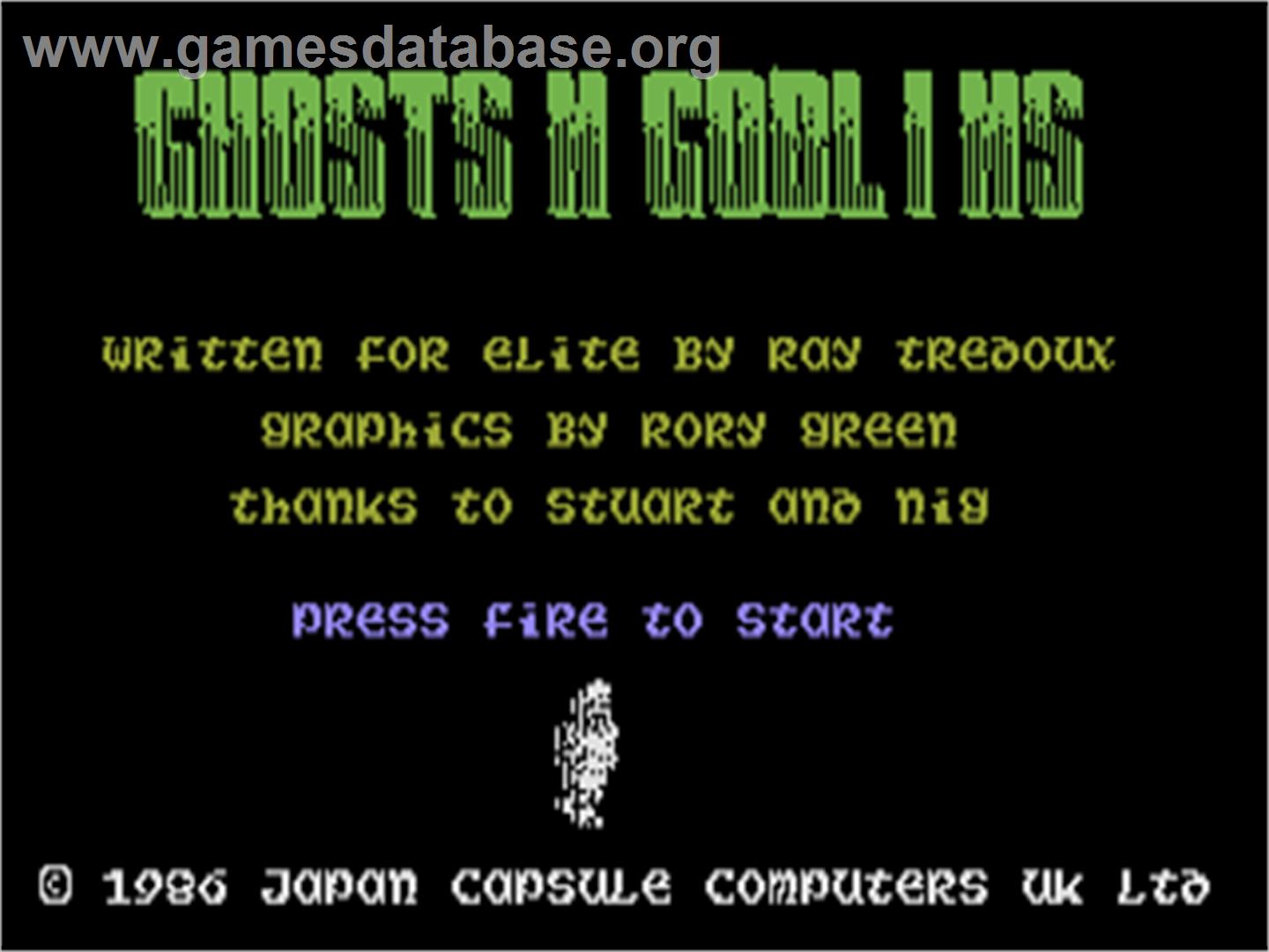Ghosts 'n Goblins - Commodore Plus 4 - Artwork - Title Screen