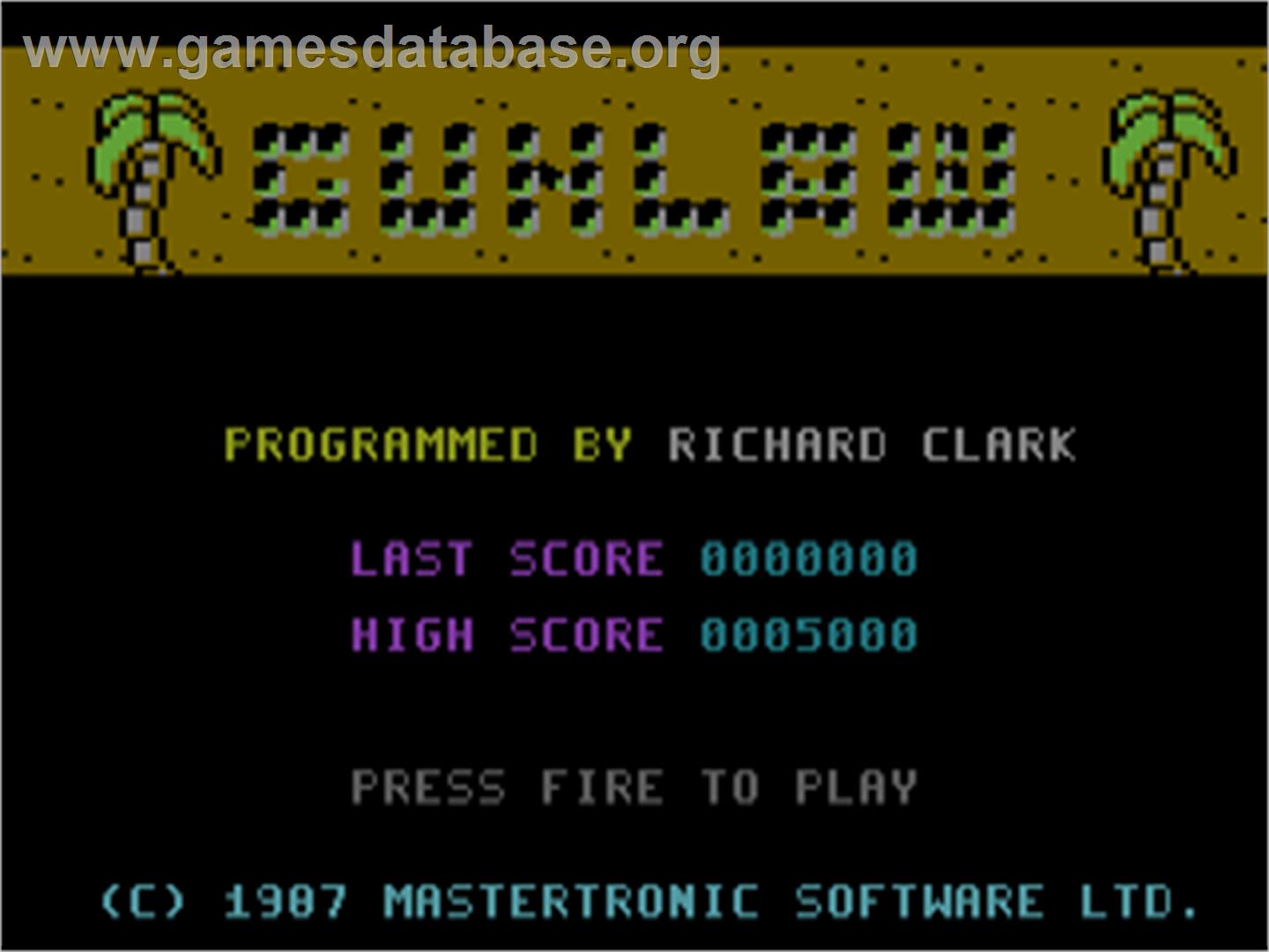Gun Law - Commodore Plus 4 - Artwork - Title Screen