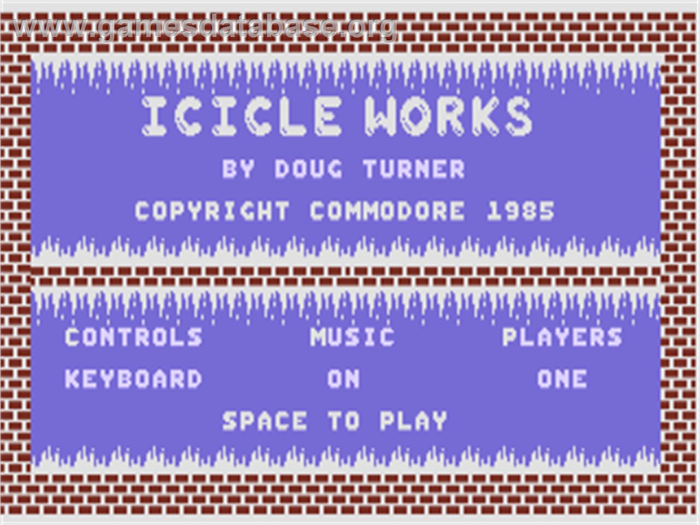 Icicle Works - Commodore Plus 4 - Artwork - Title Screen