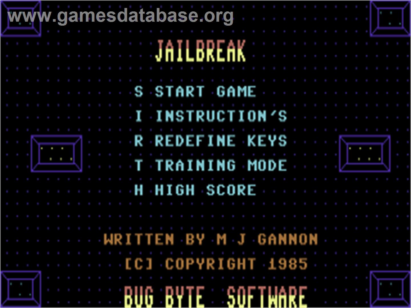 Jail Break - Commodore Plus 4 - Artwork - Title Screen