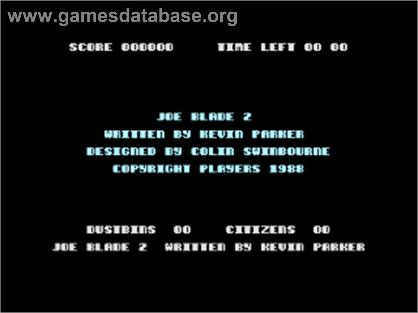 Joe Blade 2 - Commodore Plus 4 - Artwork - Title Screen
