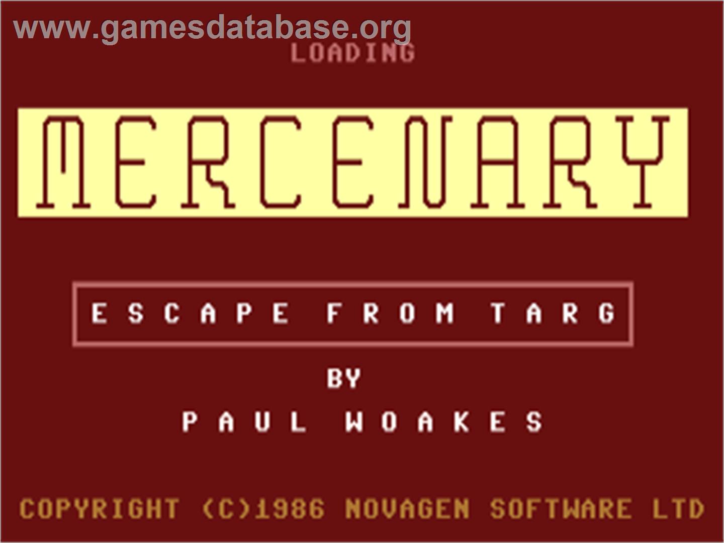 Mercenary - Commodore Plus 4 - Artwork - Title Screen