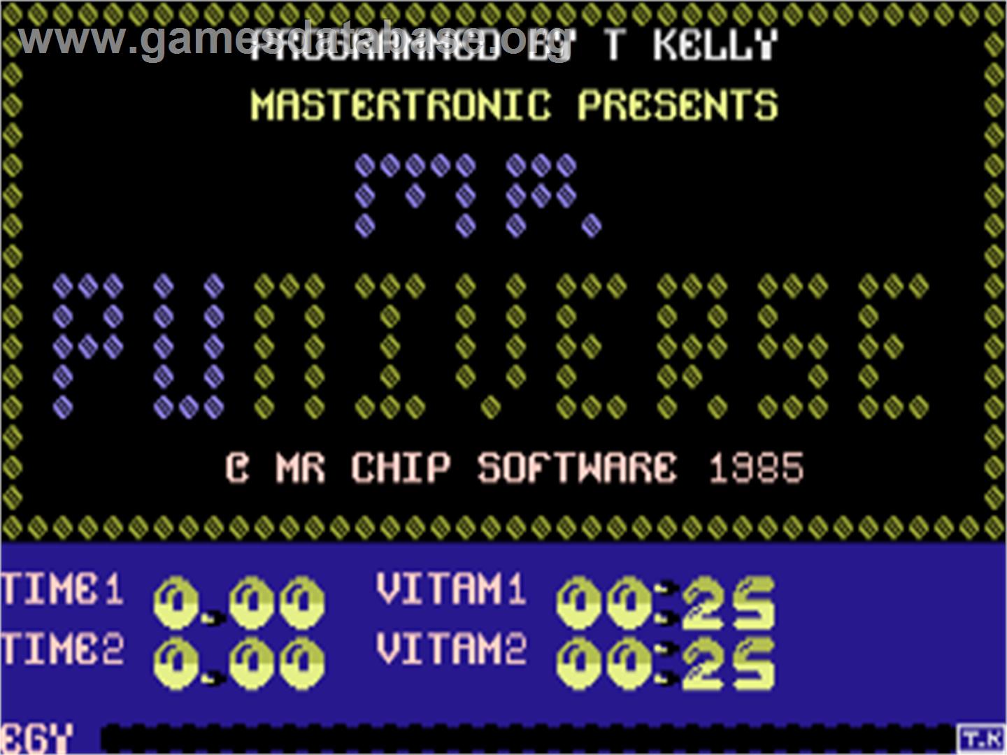 Mr. Puniverse - Commodore Plus 4 - Artwork - Title Screen