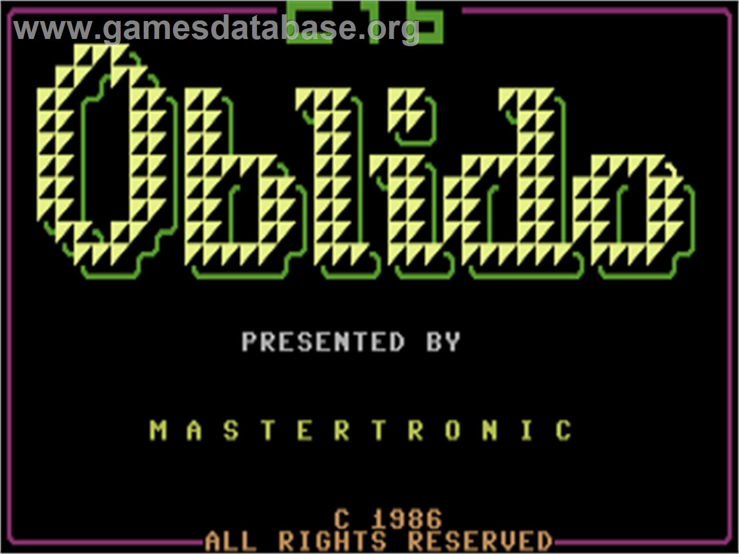 Oblido - Commodore Plus 4 - Artwork - Title Screen