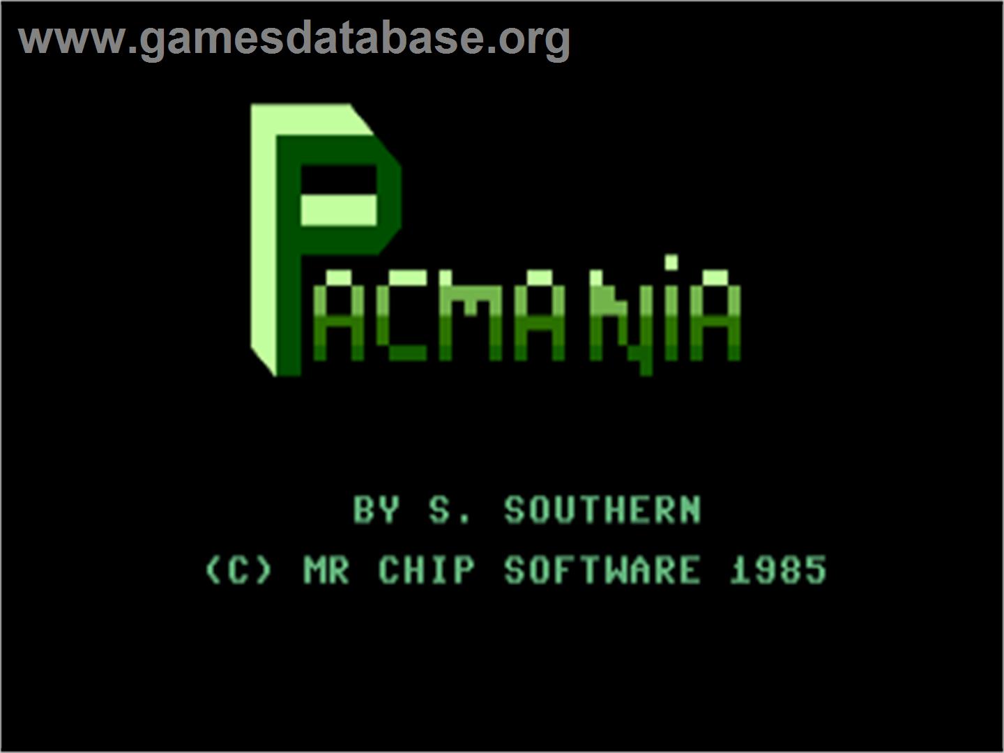 Pacmania - Commodore Plus 4 - Artwork - Title Screen