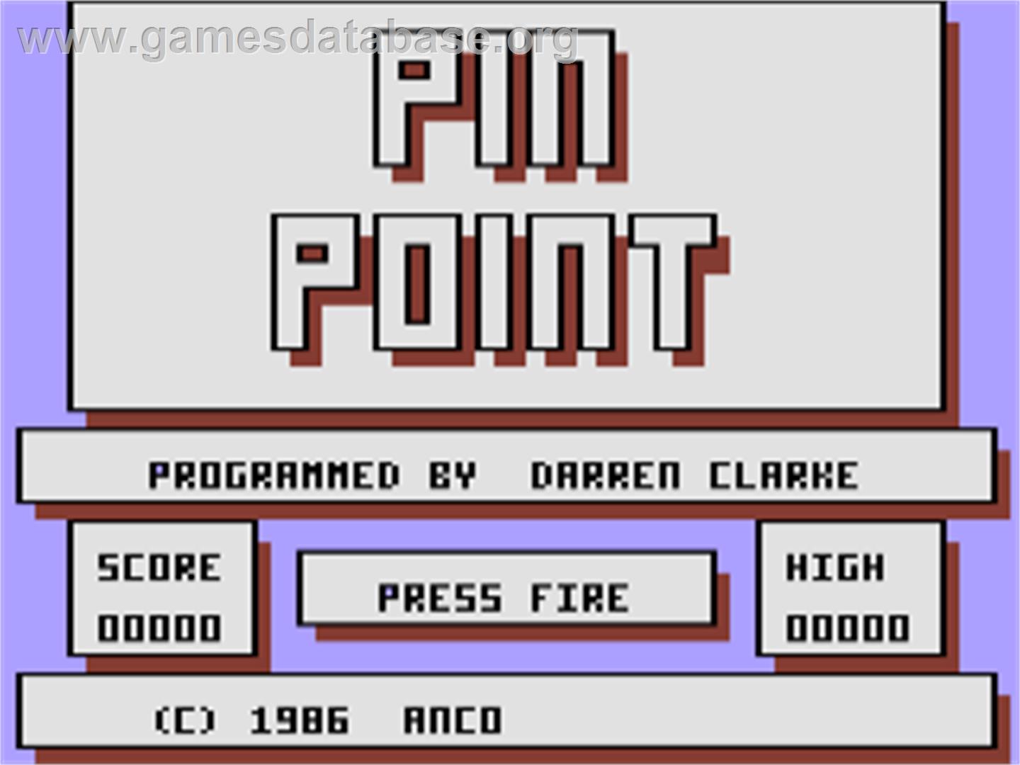 Pin Point - Commodore Plus 4 - Artwork - Title Screen